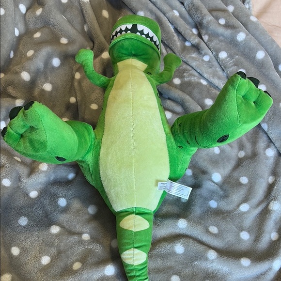 Disney Green Stuffed Dinosaur Toy with Textured Surface and Dynamic Pose - Picture 3 of 5